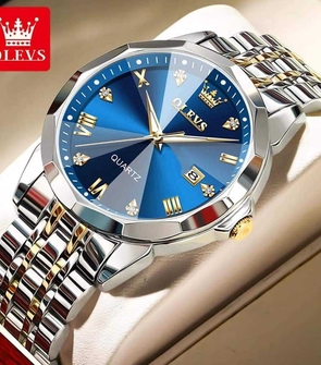 OLEVS 9931 NEW Date Silver Gold Blue